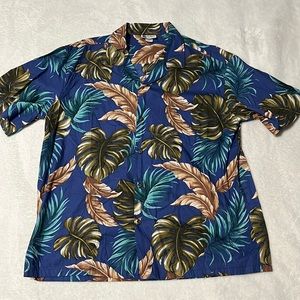 Vintage Aloha Republic men’s 2XL blue Hawaiian shirt button down casual summer